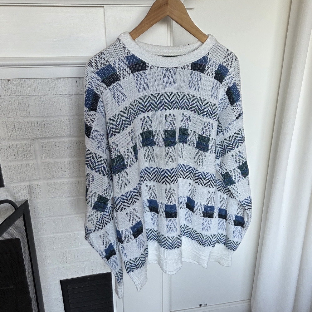 Vintage Jantzen Made In USA Patterned Crewneck Mens Large